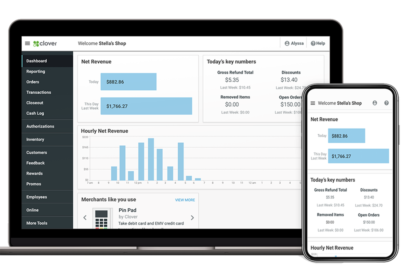 Clover dashboard